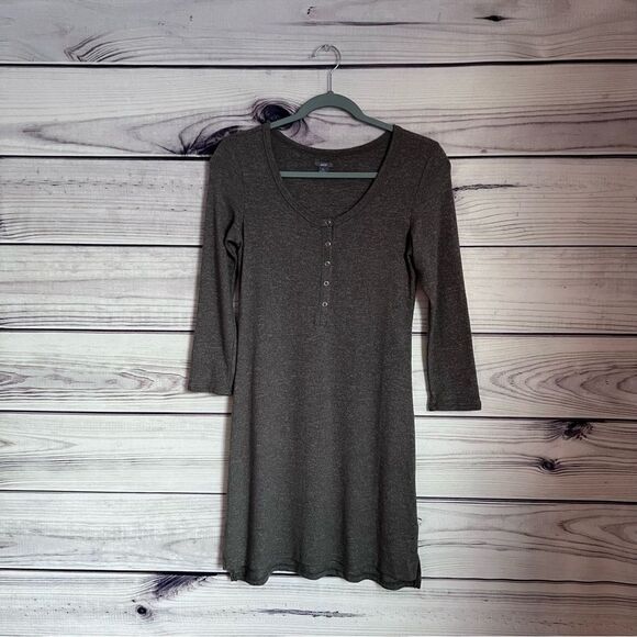 aerie Dresses & Skirts - Aerie Green Soft Cozy Scoop Neck Henley Mini Dress